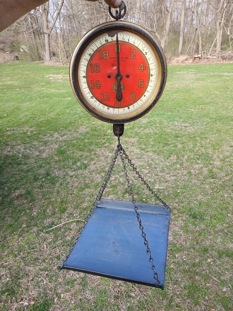 Vintage John Chatillon & Sons Hanging Platform Hardware Store Scale