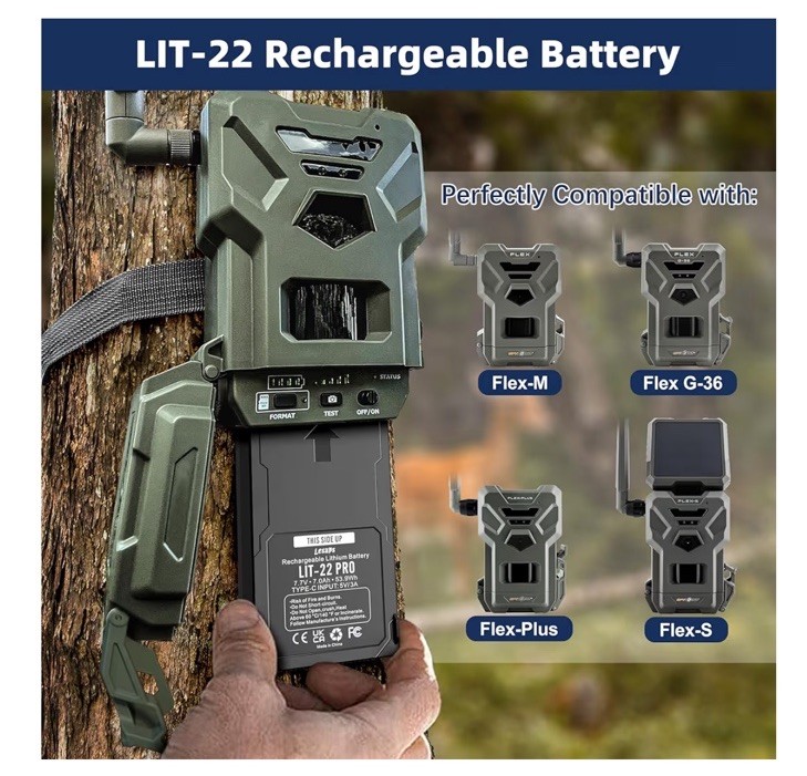 One - LIT-22 7000mAh Battery for SPYPOINT Flex-M Flex-Plus Flex-S Trail Camera