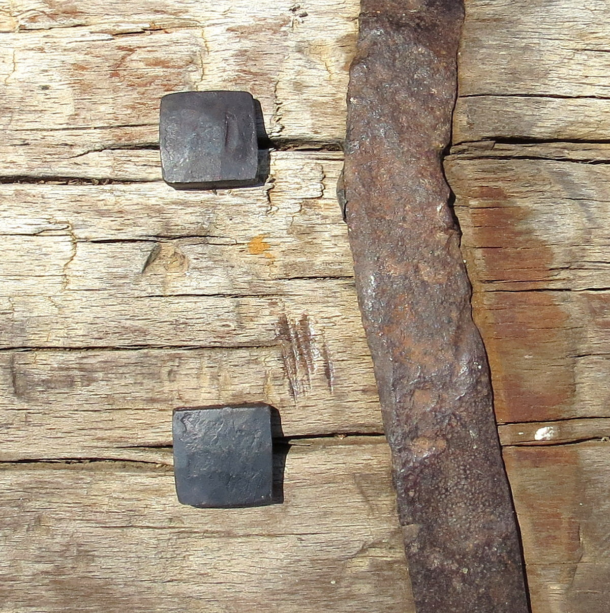 Lot 28 Hand Forged Big Square Head Iron Nails Antique Furniture Door Decor Stud