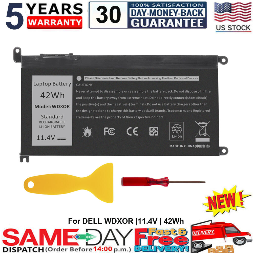 LOT WDX0R Battery For DELL Inspiron 15 5567 5568 5368 7368 7569 7579 WDXOR 42Wh