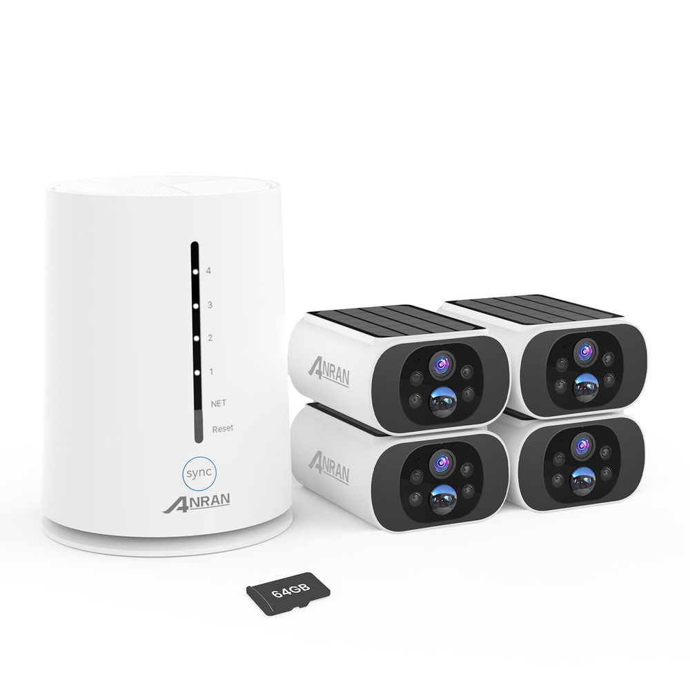 ANRAN Solar Battery Powered Wireless Security Camera System Outdoor Wifi Camera