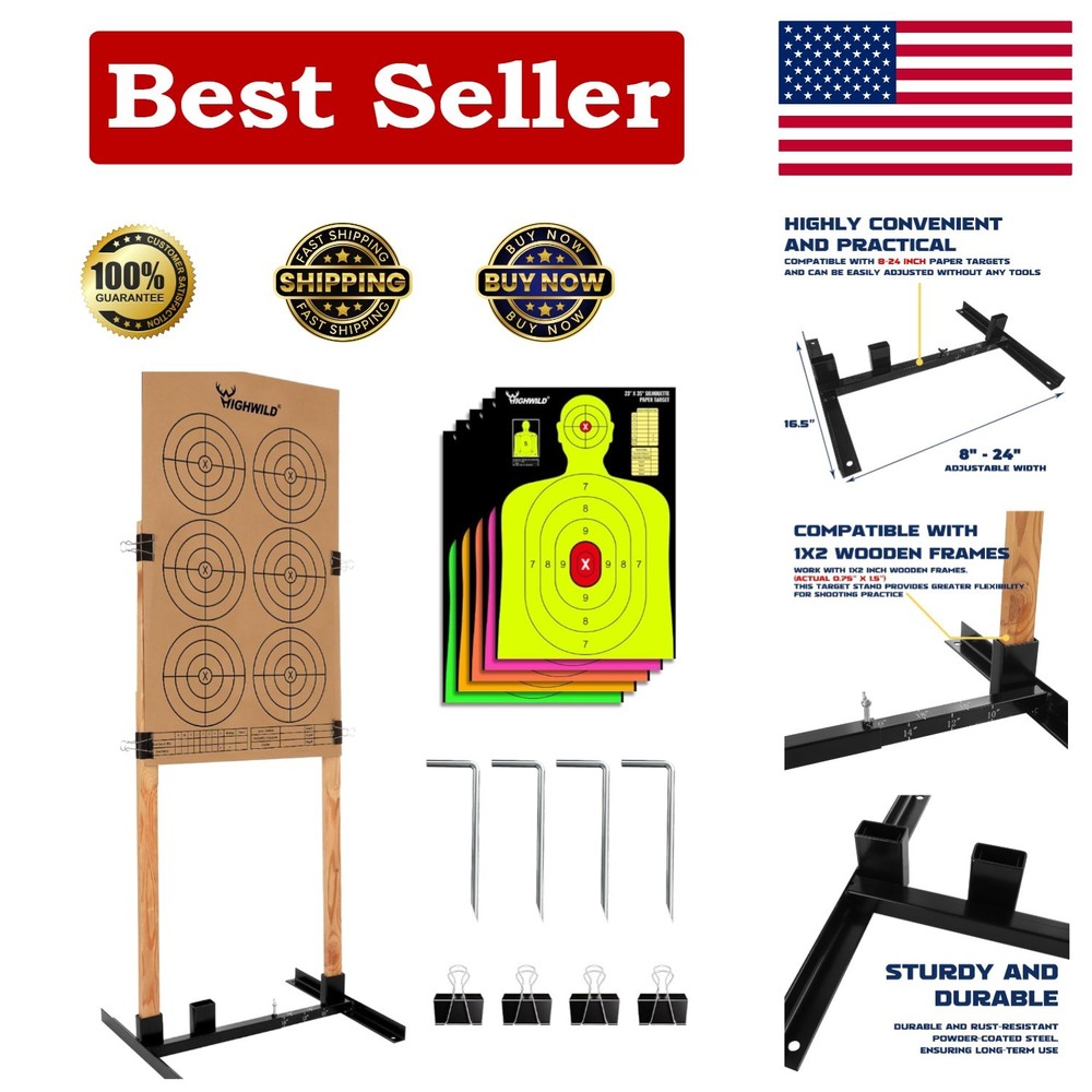 Compact Target Stand Base with Clear Markings for Easy Setup – 1x2 Support