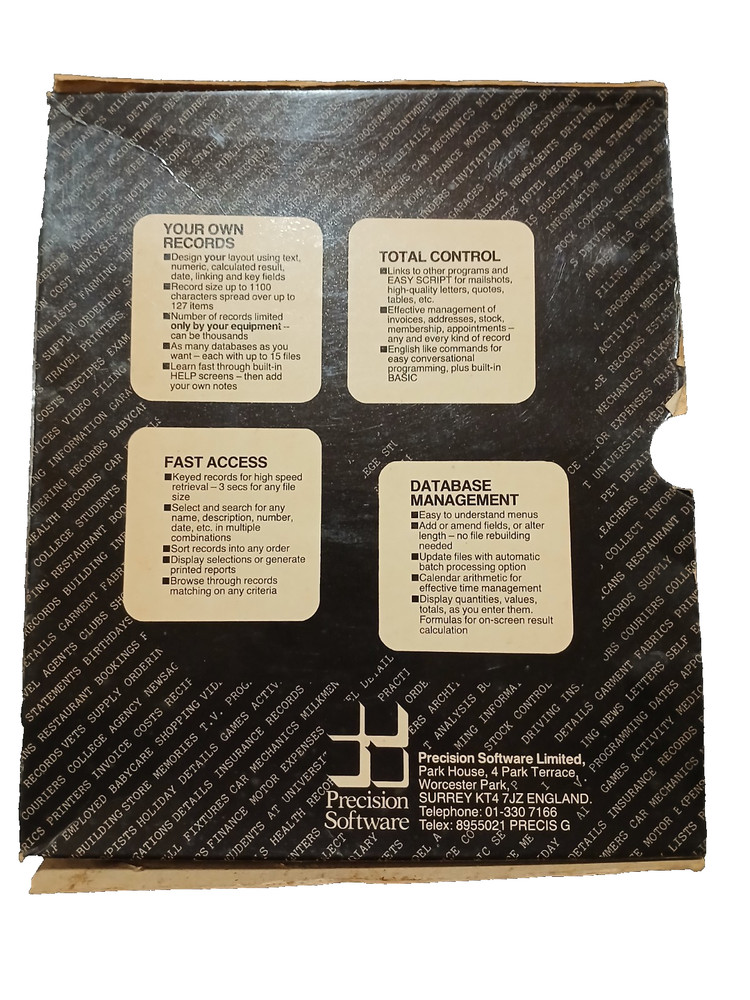 COMMODORE 64 SUPERBASE Manual, Disc, & Box, Untested 1983 Database Software