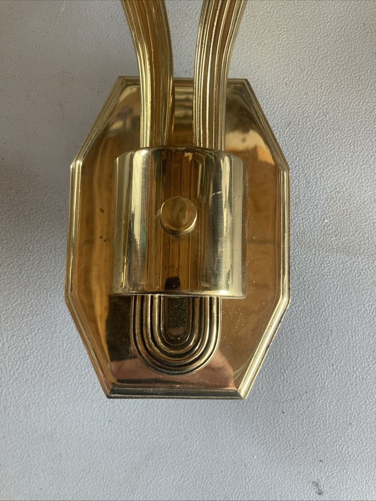 2 - Louis Baldinger Fluted Two Arm Wall Sconces