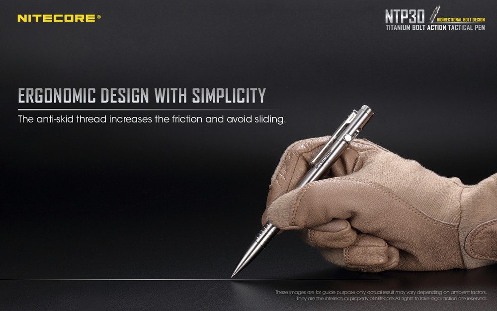 NITECORE NTP30 Titanium Bidirectional Bolt-Action Tactical Pen
