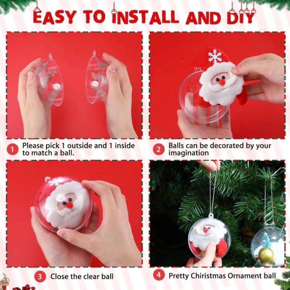 Ornaments .. Clear/Plastic/Christmas/Fillable