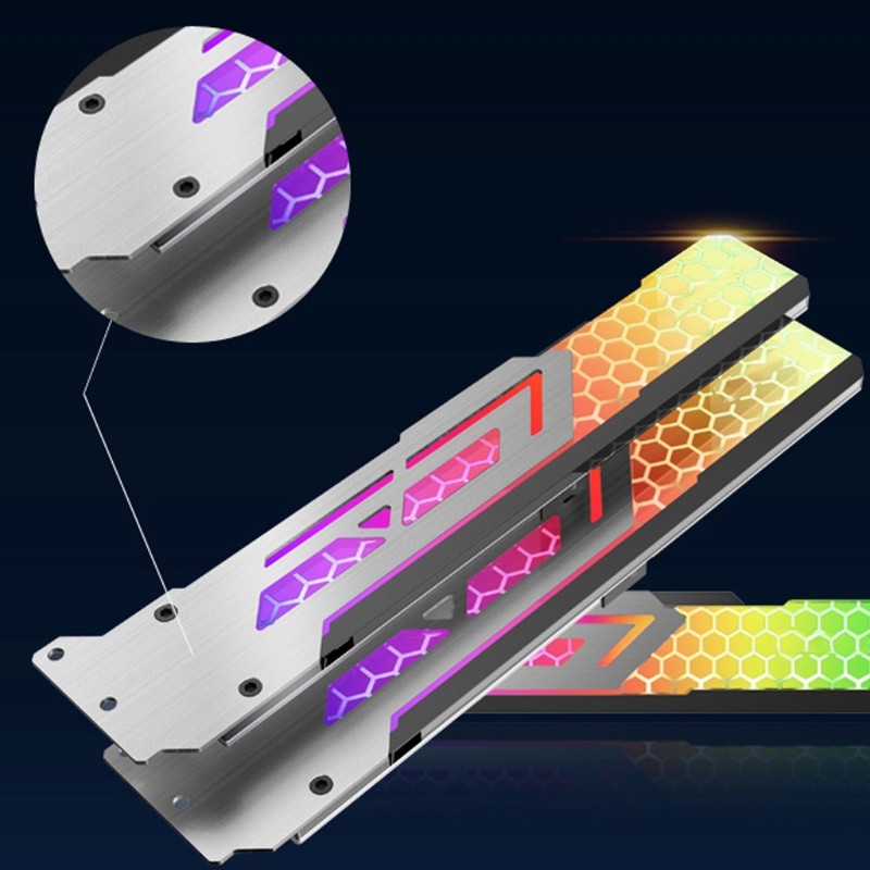 GPU Support Bracket RGB LED Illuminated Graphics Card Holder Control Base Plate