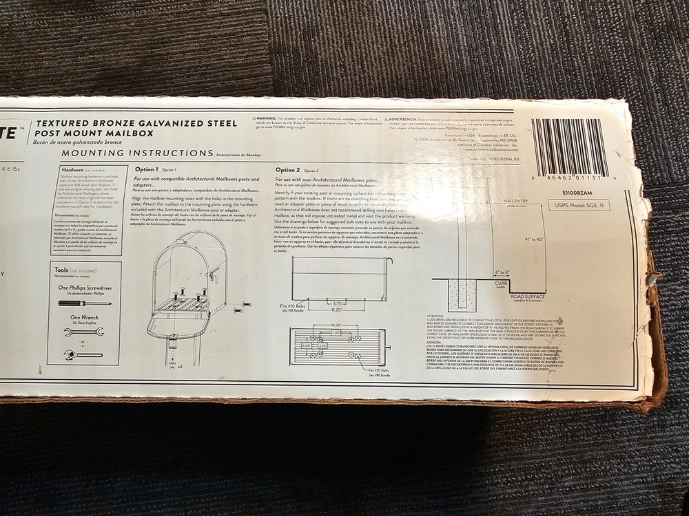 Medium Post Mount Mailbox, Durable Rust-Resistant Galvanized Steel, Elite Bronze