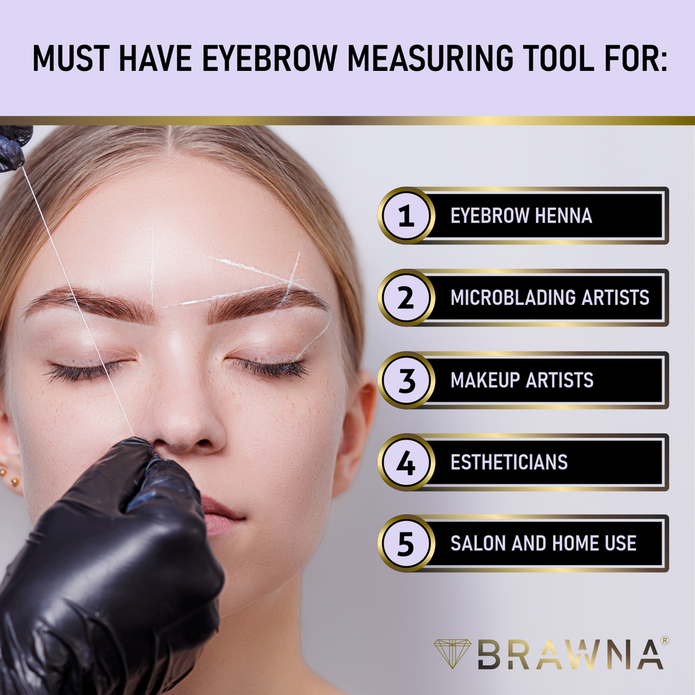 BRAWNA White Brow Mapping String for Eyebrow Measuring - Microblading Supplies