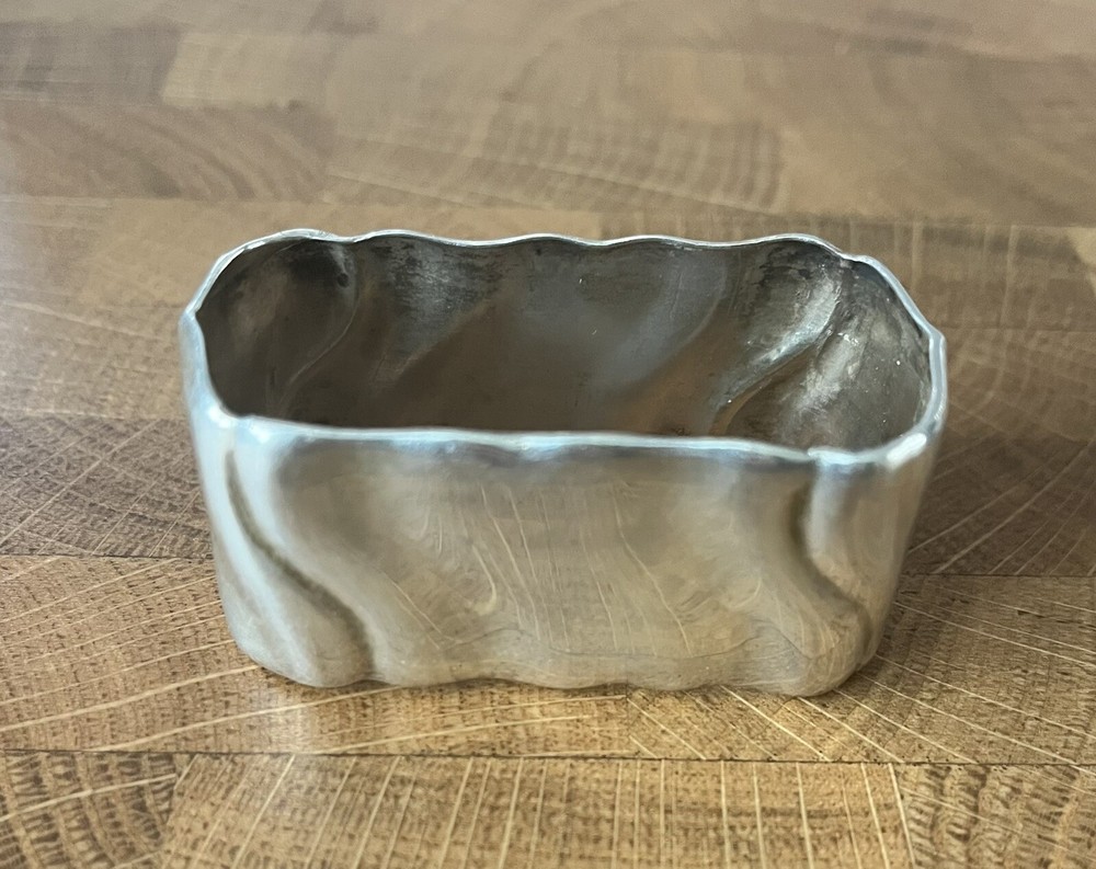 Antique Silver Napkin Ring, Rectangular Shape -  .8 ounce