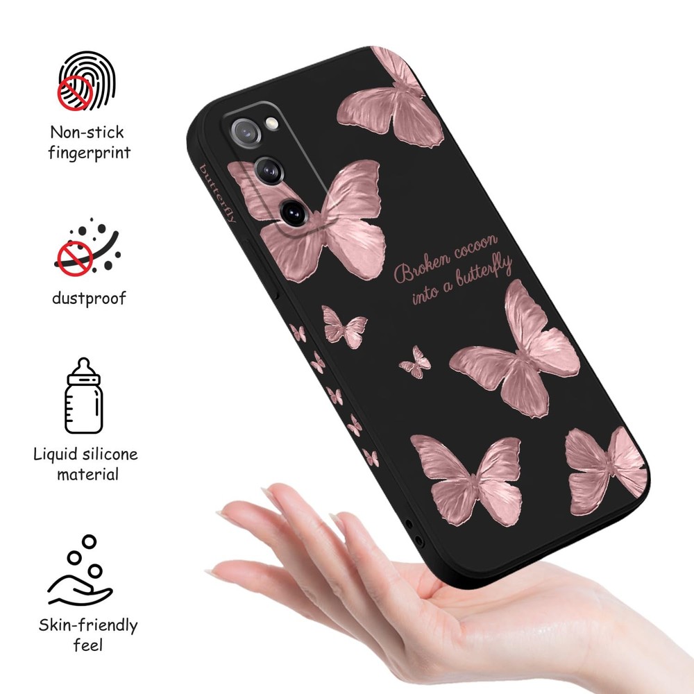 LEECG Galaxy S20 FE Case Flower Pattern Soft Silicone Microfiber Lining