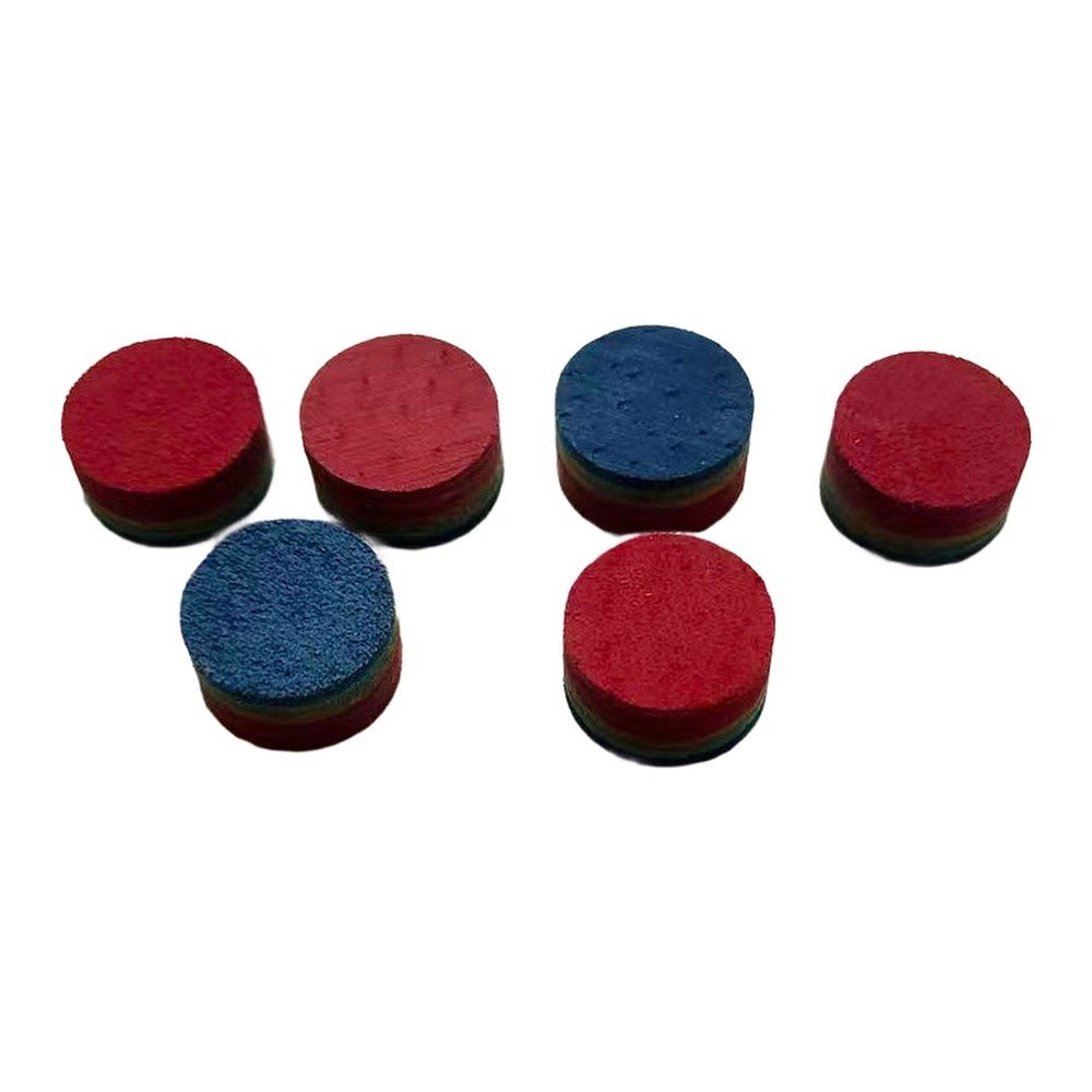 2pcs Leather Cue Tips 14mm 6 Layer Medium Stiffness for Pool Cue Replacement
