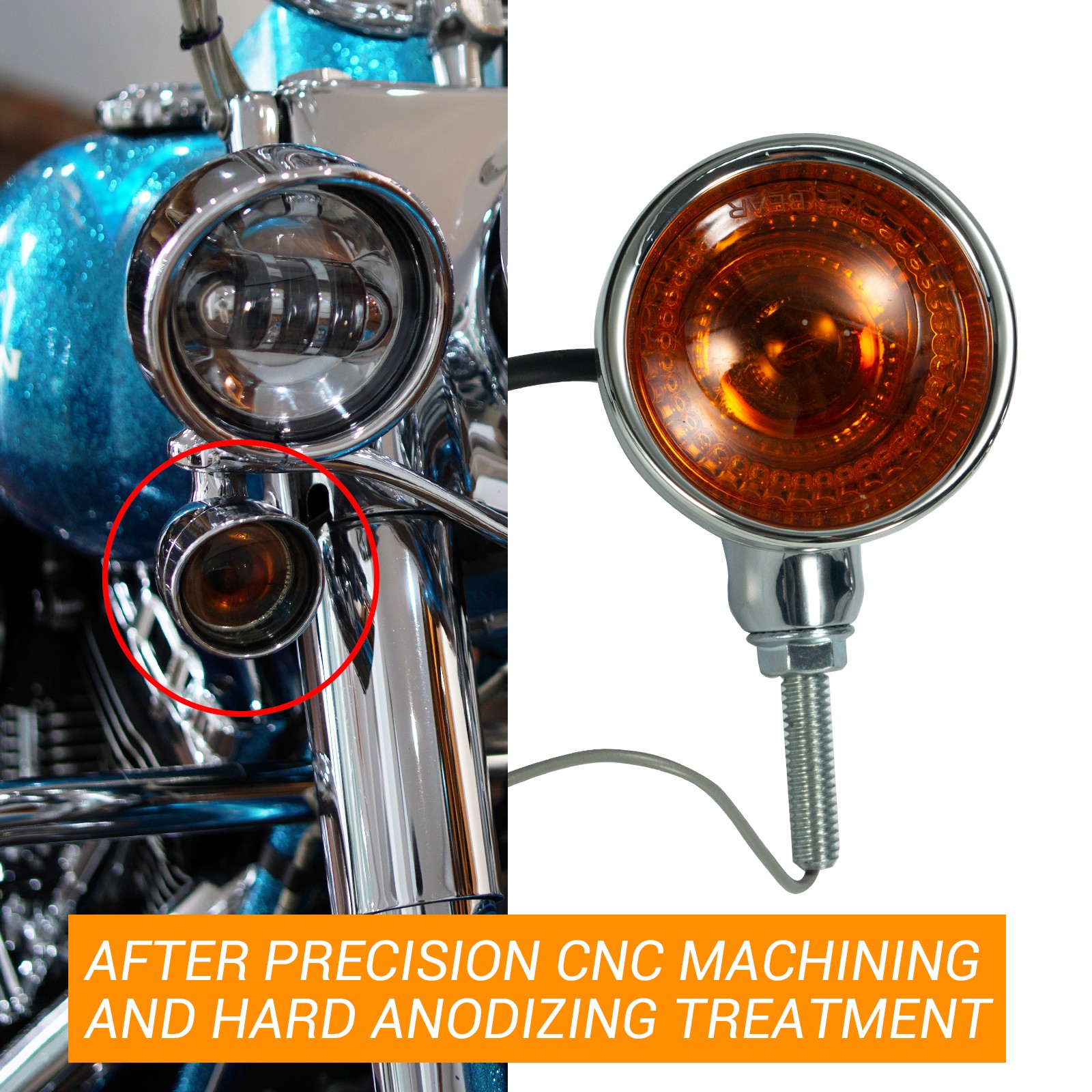 2pc aluminum Bullet Motorcycle Turn Signal Lights Front and Rear fit for Softail