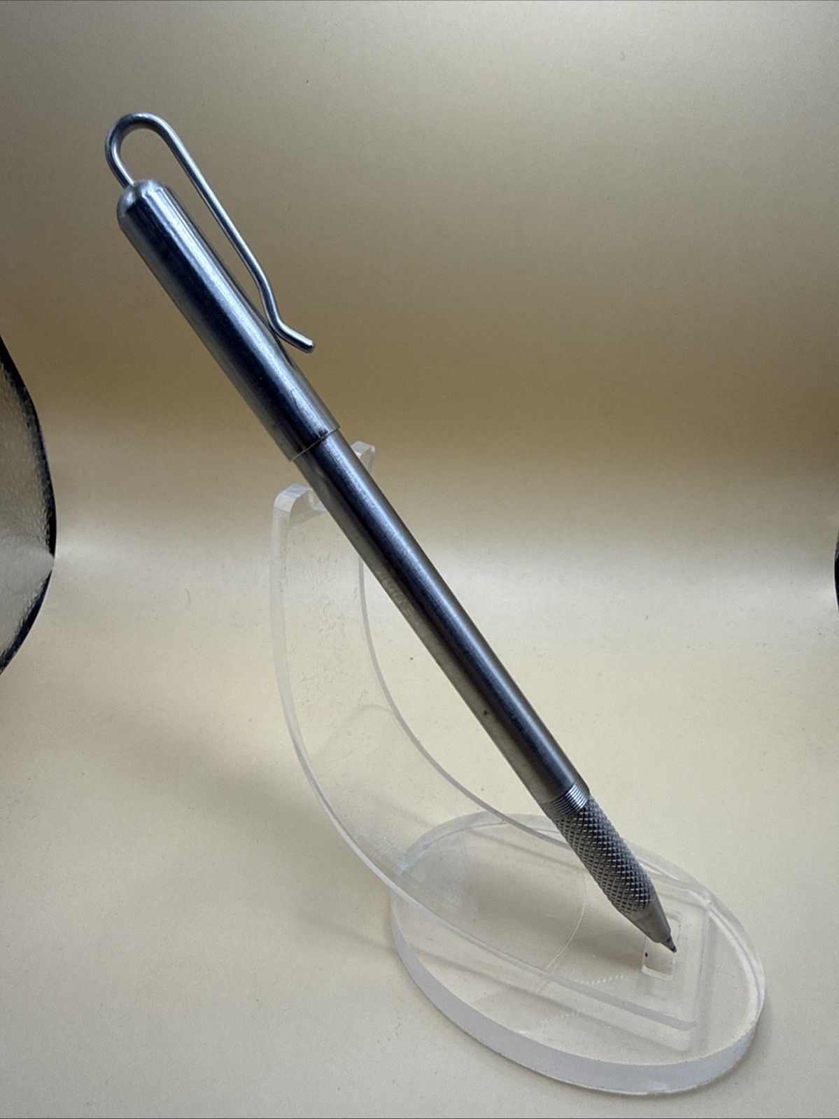 Stainless Steel Ballpoint Pen Screw Cap Gnarled Grip EDC