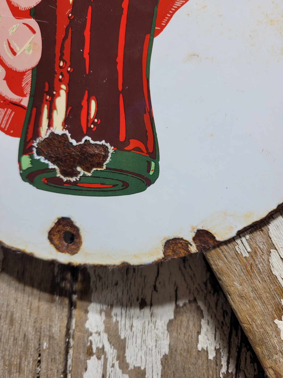 VINTAGE COKE PORCELAIN SIGN COCA COLA CARBONATED SODA BEVERAGE RESTAURANT DRINK