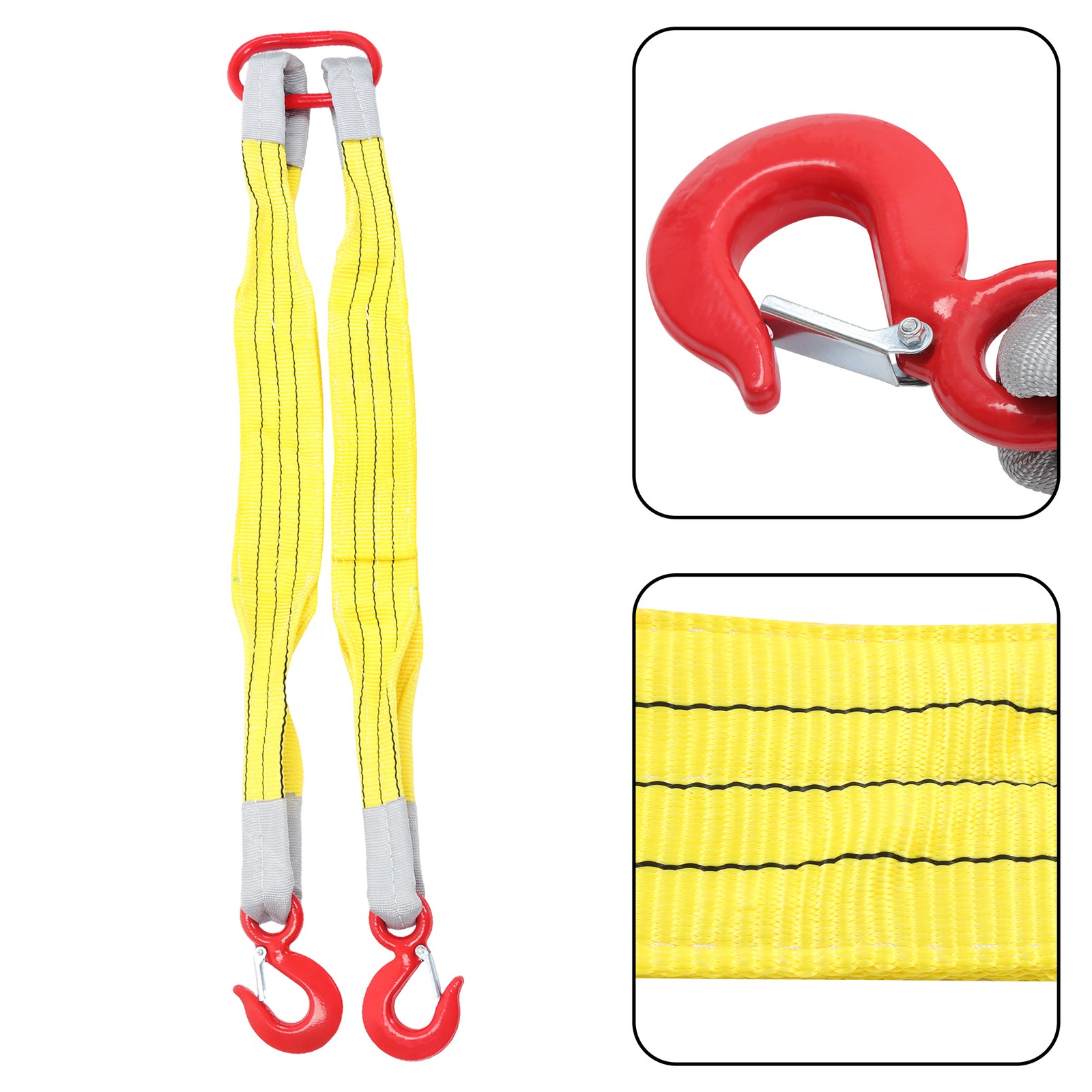 Lifting Slings Straps With Hooks 3.3Feet Two Leg Bridle Web Sling 4409 lbs