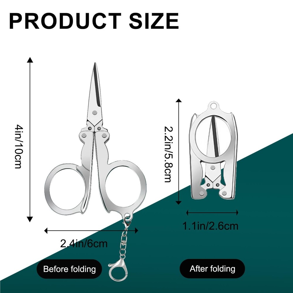 4pc Small Folding Scissors, With Key Chain, Portable - Mini Scissors For Trav...
