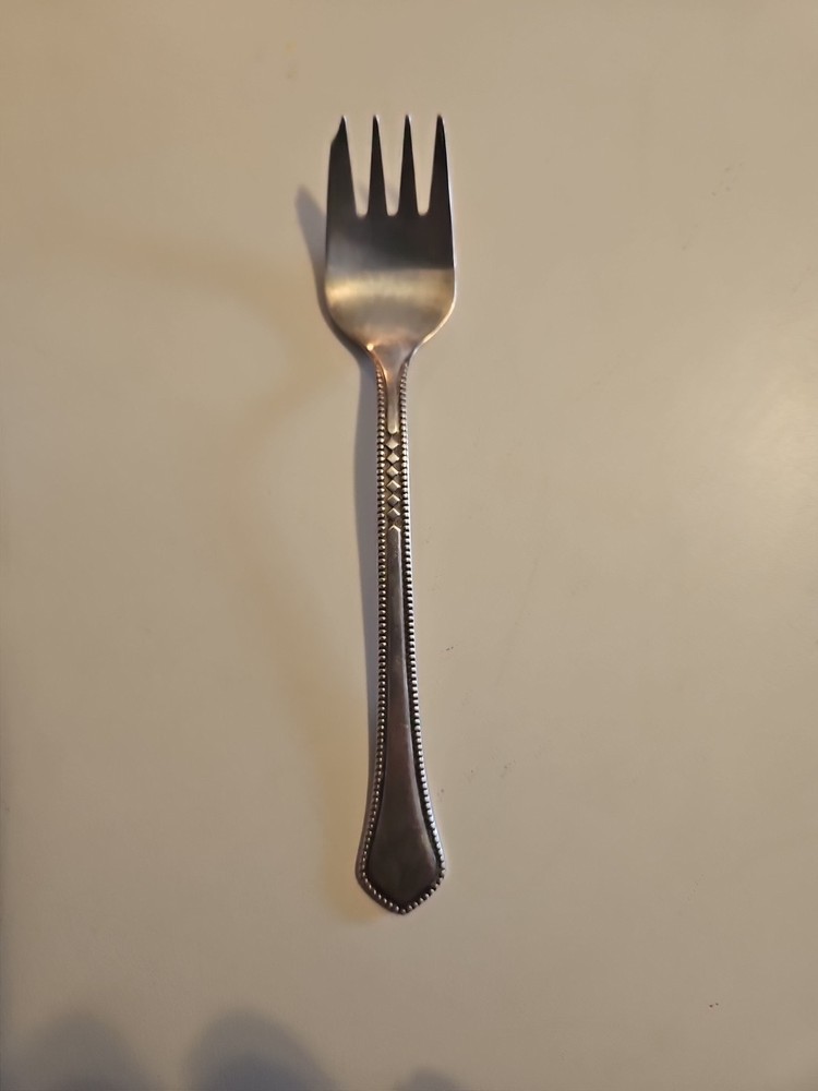 Vintage Soviet Silverware Cocktail Fork Silver Plated Baby Fork Bead Design