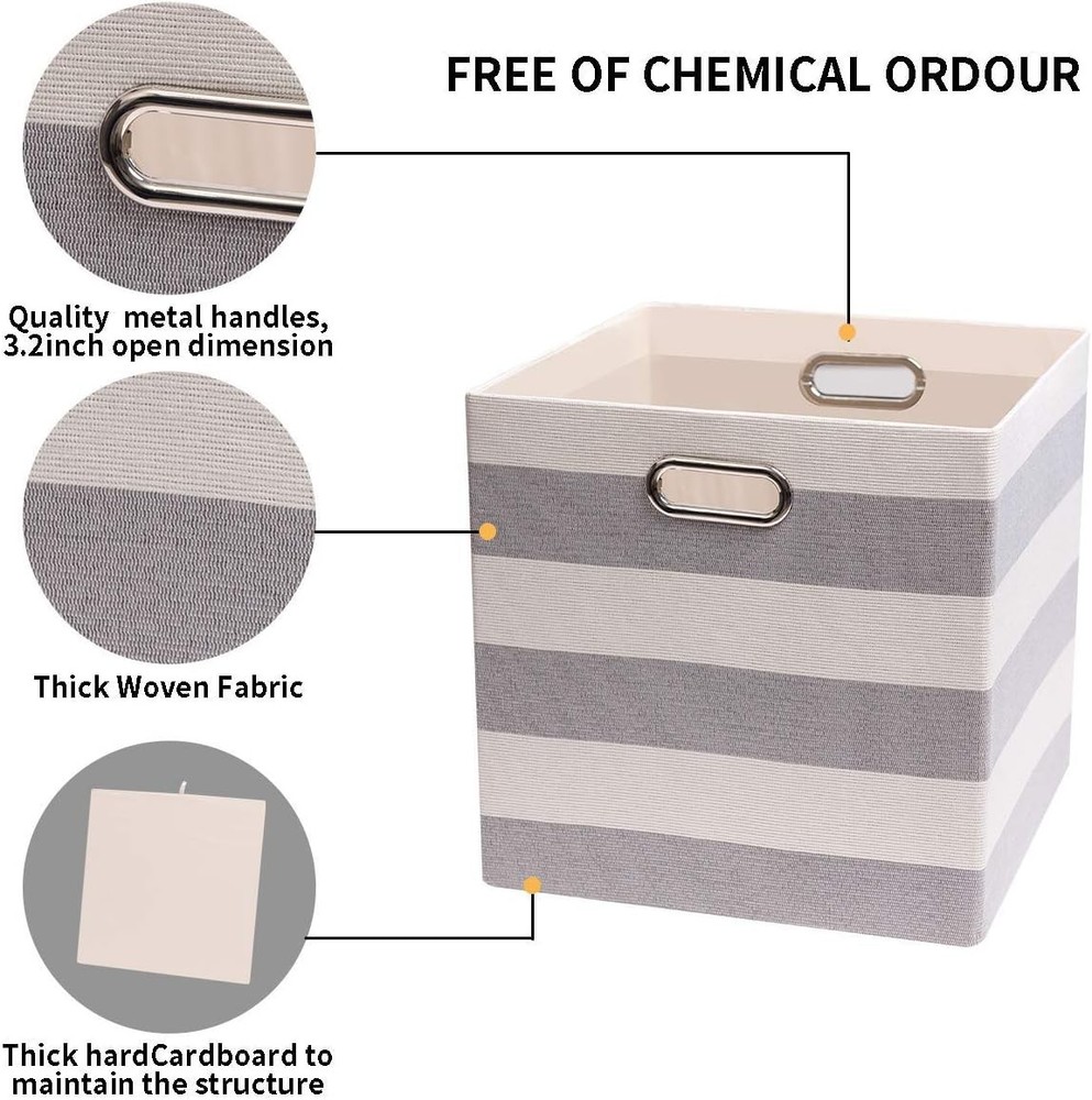 3X Thicker Storage Bins Storage Cubes 13×13 Fabric Storage Boxes Foldable