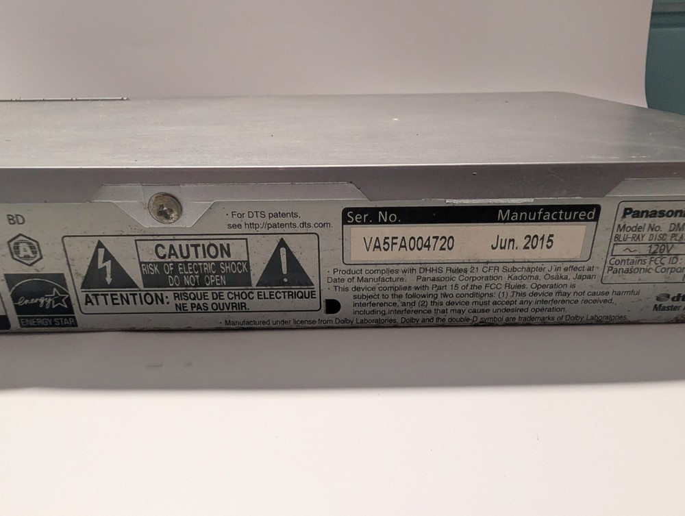 Panasonic DMP-BDT270, Untested, Player Only