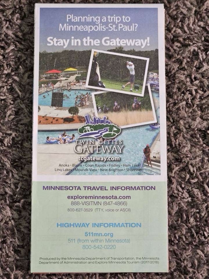 MINNESOTA OFFICIAL STATE HIGHWAY MAP 2017 - 2018