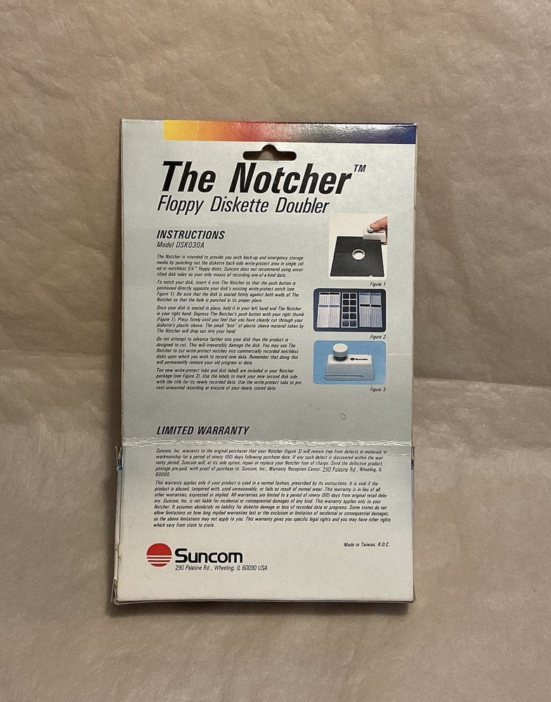 Vintage Suncom 5 1/4” Floppy Disk Notcher