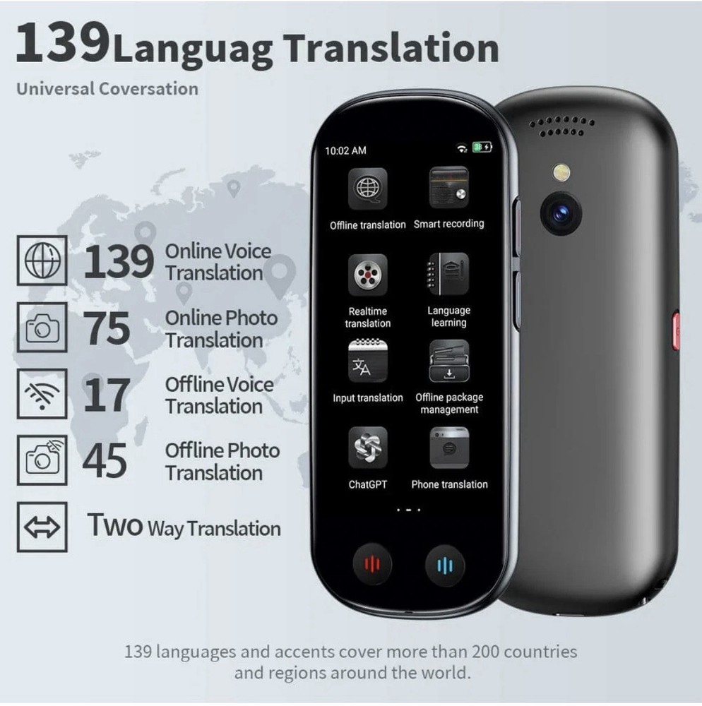Z9 AI Translator - Offline Language Packs Real-Time Communication Device