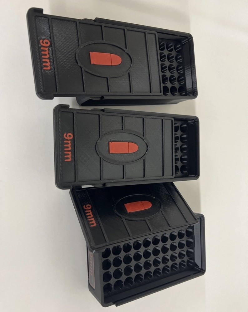 Stackable 9mm Ammo Box 50rd Capacity (3 Pack)