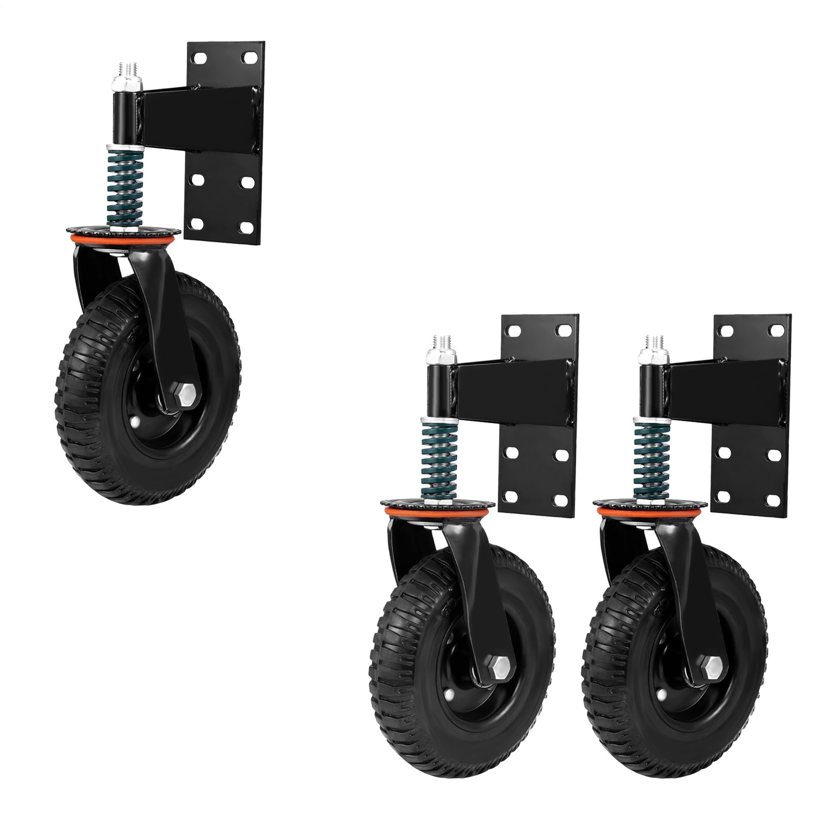 1-2pcs 8" Gate Wheels Heavy Duty Spring Gate Caster For Wooden Metal Tube Gate