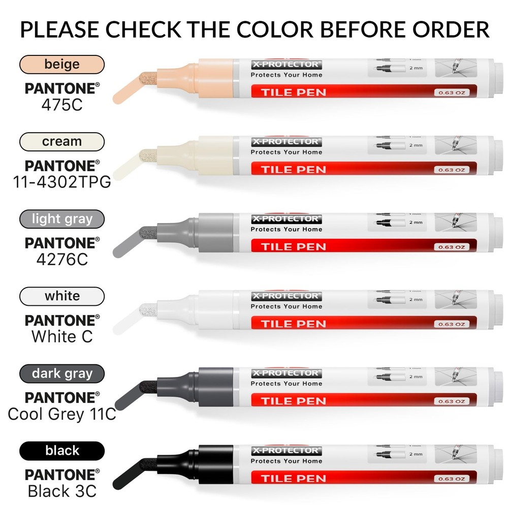 Water Based Grout Marker - 2 PCS with 8 Tips, Dark Gray