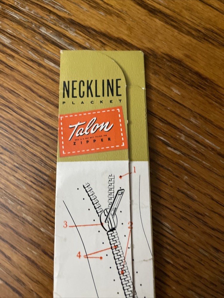 Donahue Magic Zip Talon Style 110 5 Neckline Placket NOS White