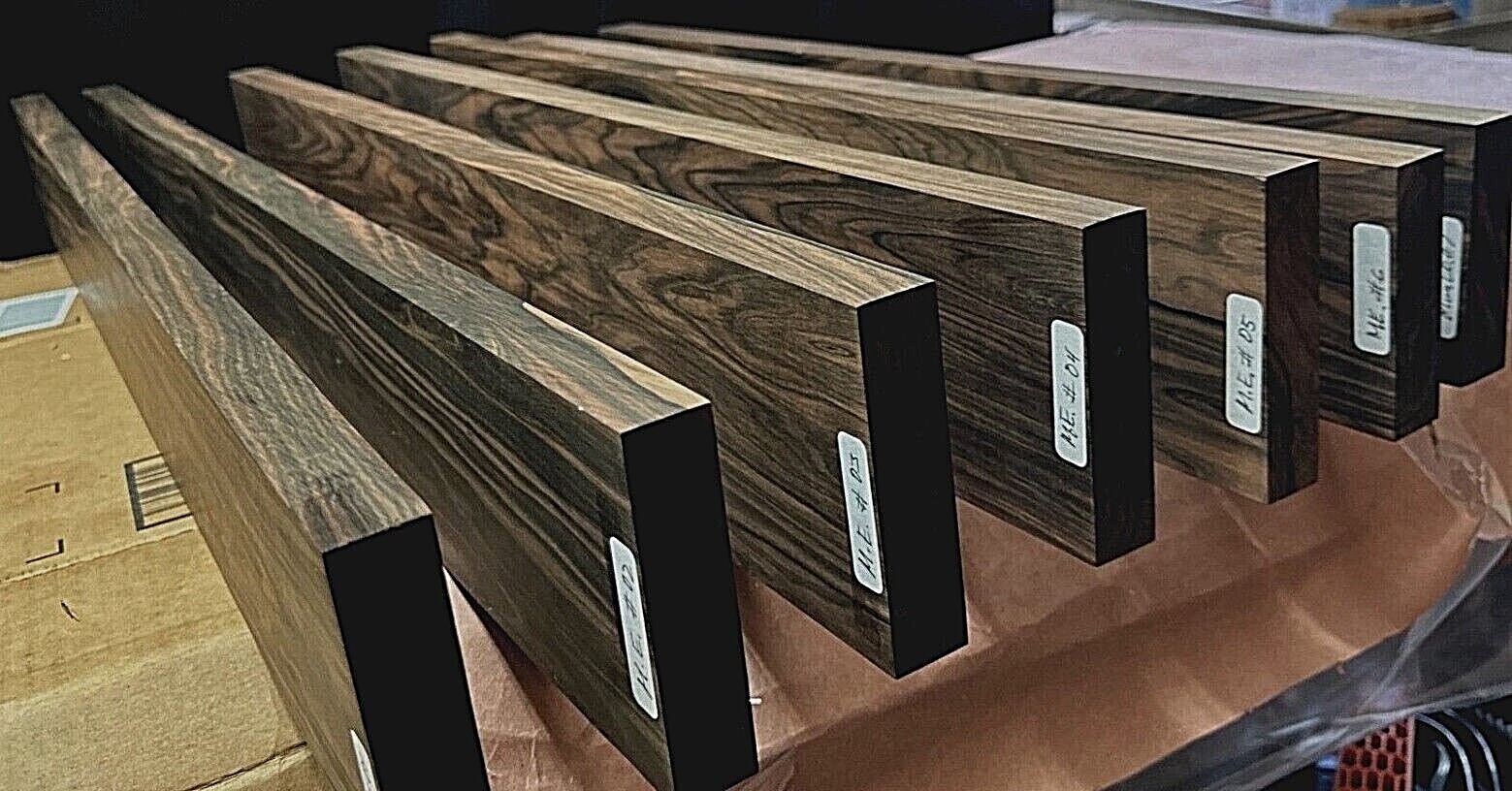 MUN EBONY ELECTRIC GUITAR NECKS, EXHIBITION GRADE