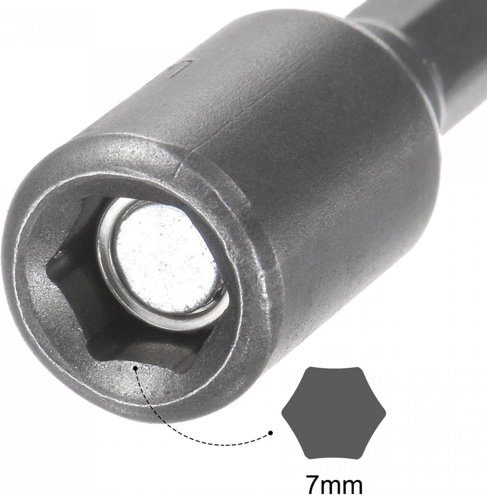 uxcell Quick-Change Nut Driver Bit, 1/4" Hex Shank 7mm Magnetic