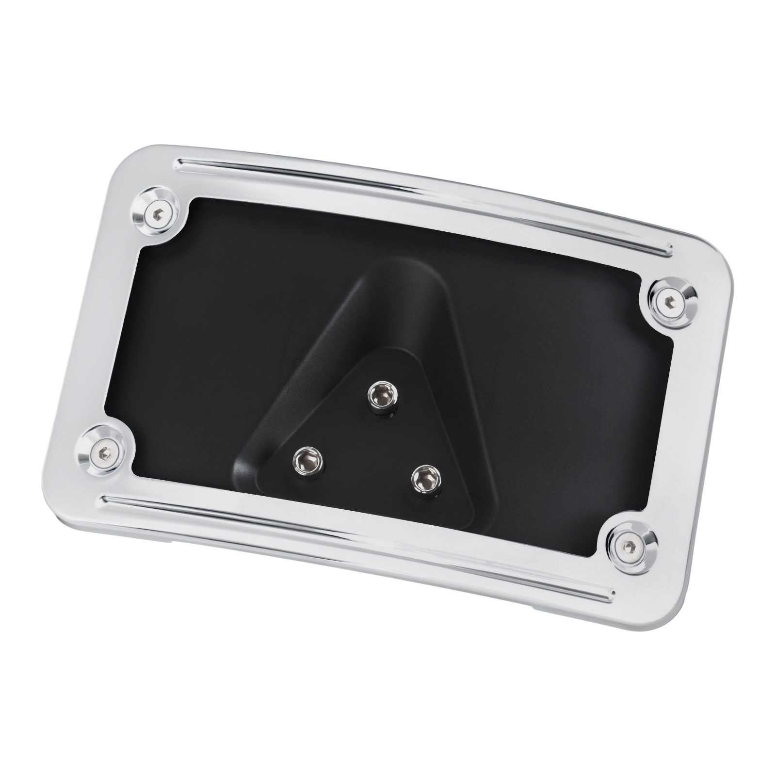 Chrome Curved Laydown License Plate Mount Bracket For Harley Softail Sportster