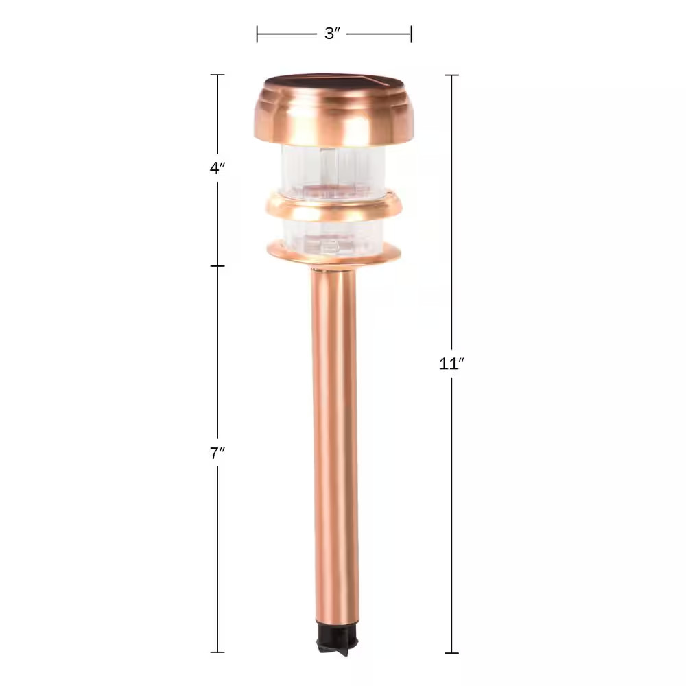 Solar Powered Copper Path LED Lights (4-Pack)