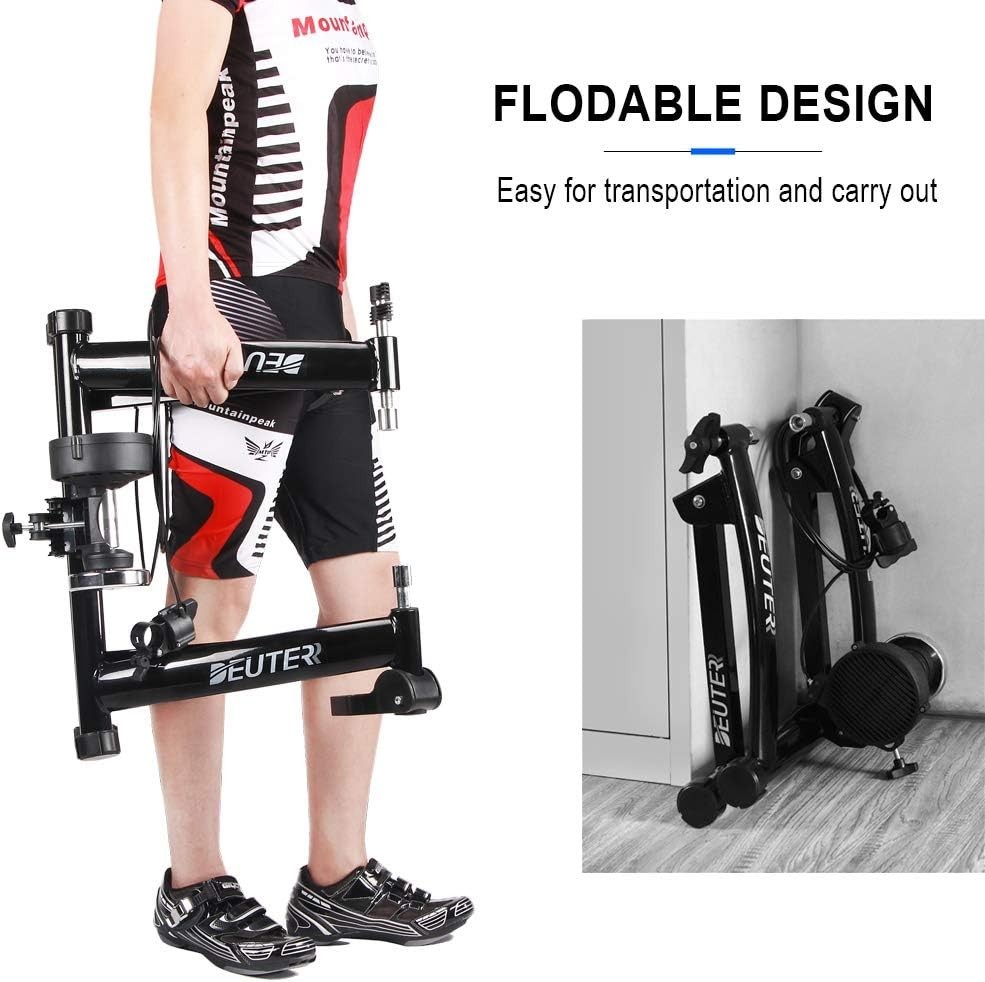 Indoor Cycling Trainer with Front Wheel Riser Block for Stable Ride Experience