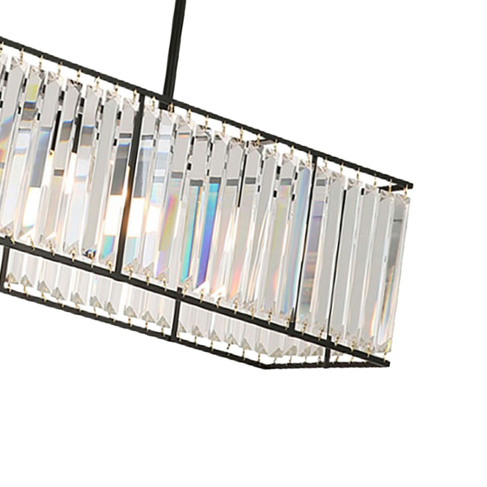 Crystal Chandelier Light Rectangle Height Be Adjust Decorative Lamp Modern