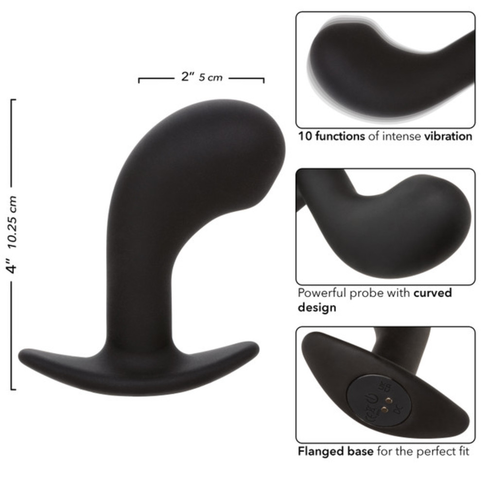 Vibrating Rechargeable Anal Butt Curved Plug Multi-Speed Prostate Stimulator