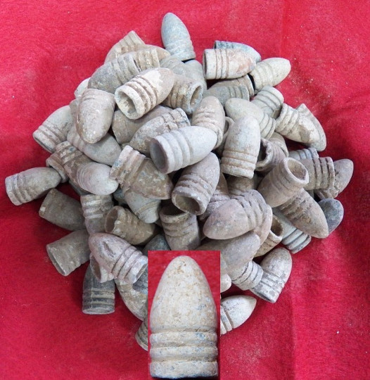 50 Excavated Civil War .58 Cal. Yankee 3-Ring Bullets