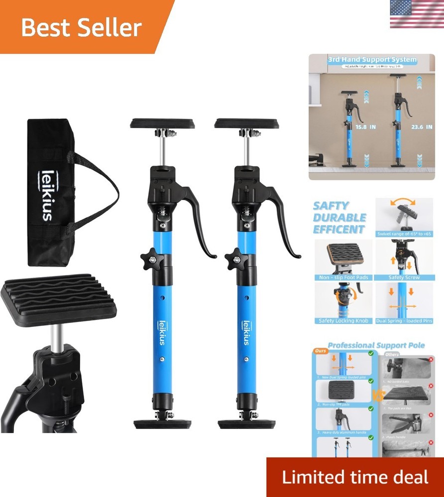 Adjustable 3rd Hand Cabinet Jacks - 2PC Support Poles for Quick Installation