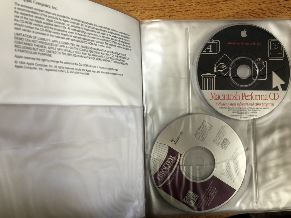 Macintosh Compact Discs Holder and random Discs / Macintosh Computer Software