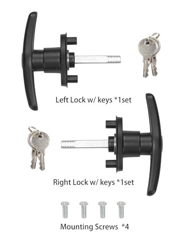Truck Cap T-Handle Lock for Camper Shell Replacement Locking Lock only-L&R