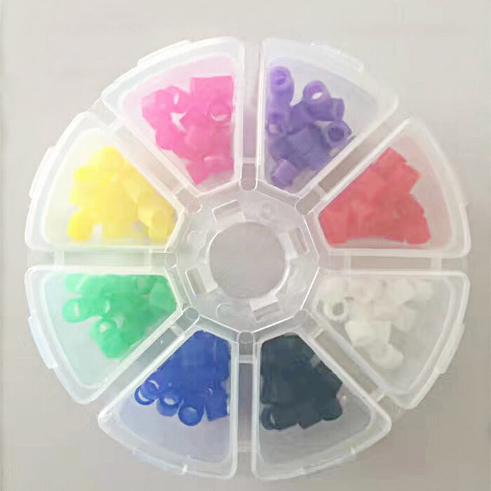 160Pcs/Box Color Code Circle Silicone Rings Multicolor For Dental Instruments
