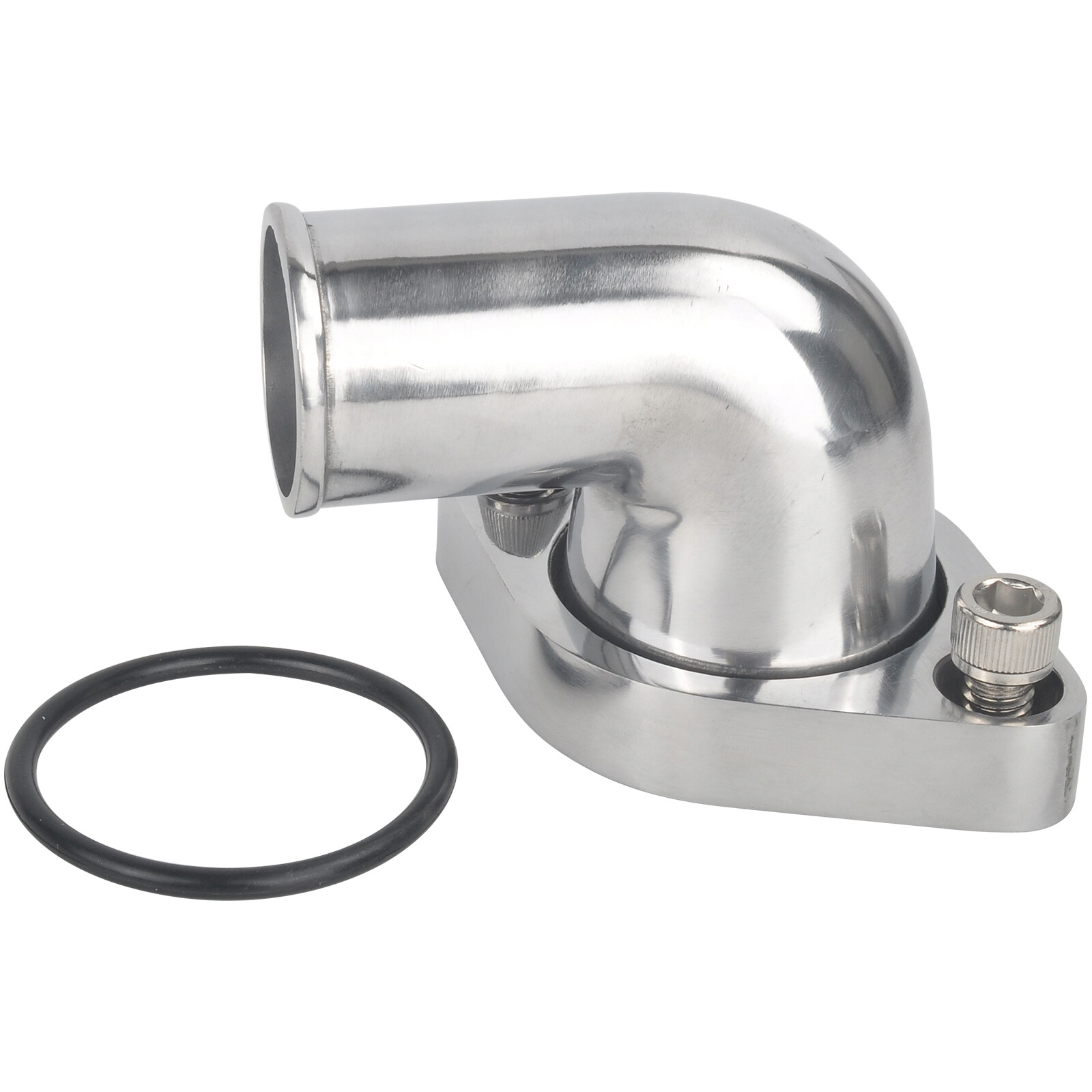 For SBC BBC Chevy 327 350 454 90° Polished Swivel Water Neck Thermostat Housing