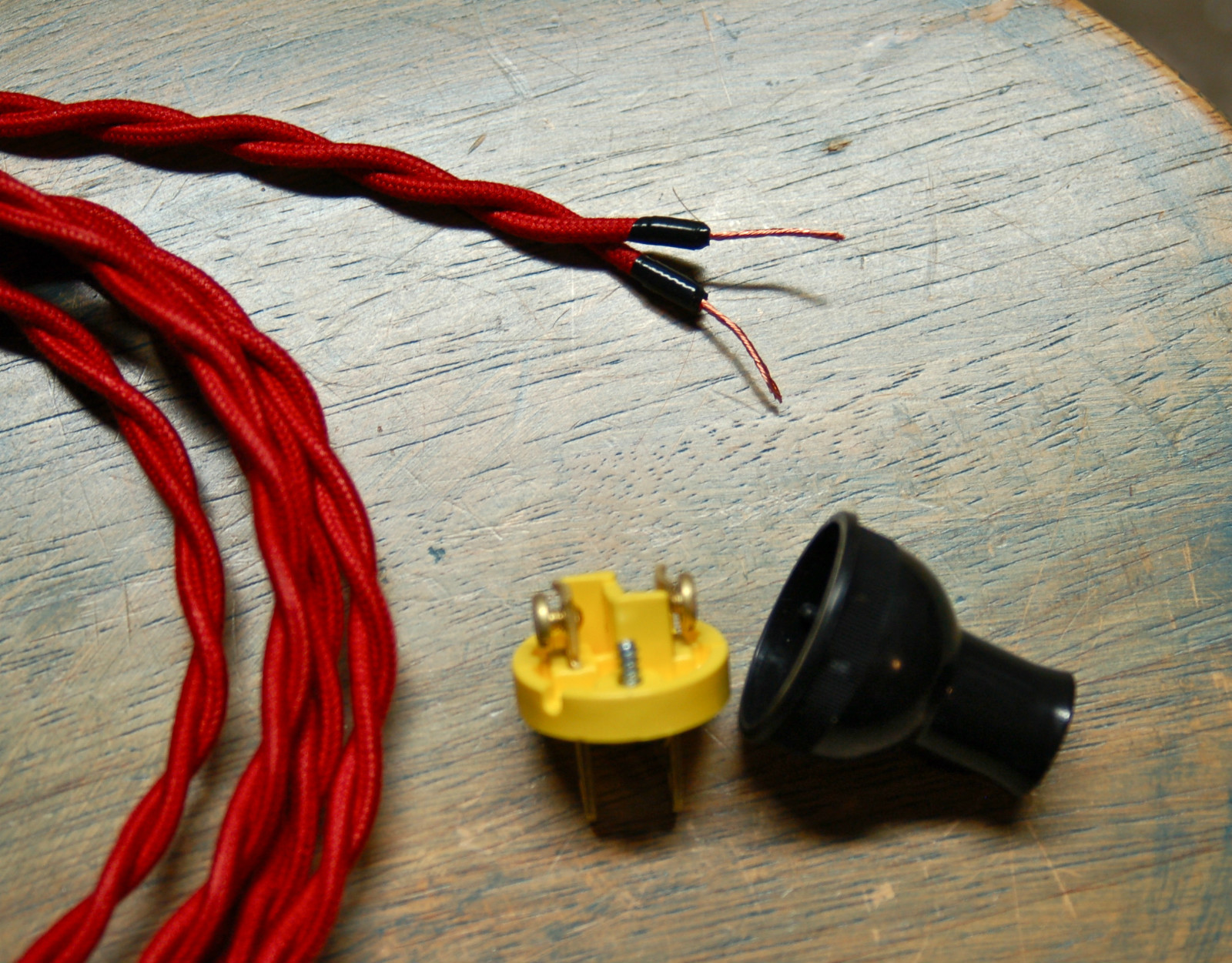 Vintage Style 2 Prong Electrical Plug Black Brown or White, Great w. Cloth Wire