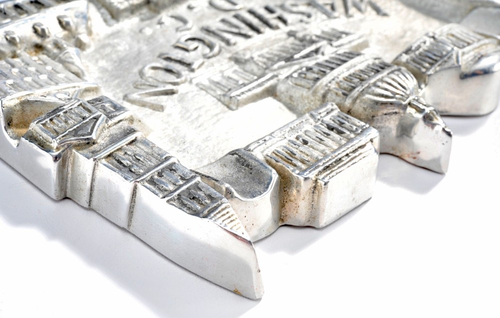 Vintage Washington DC Souvenir Solid Aluminum Ashtray