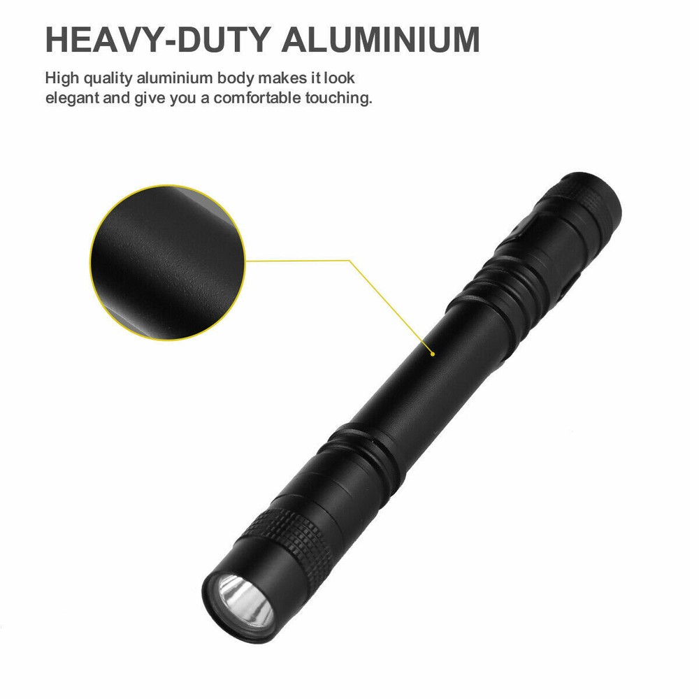 5PCS LED Flashlight Clip Mini Light Penlight Portable Pen Torch Lamp