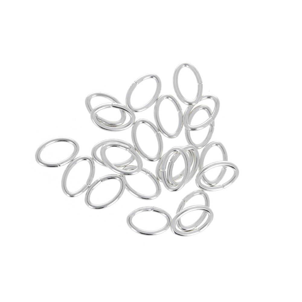 20pcs,Oval Silver Jump Rings, Open 3.5x5.3mm Oblong Loops .925 Sterling Silver