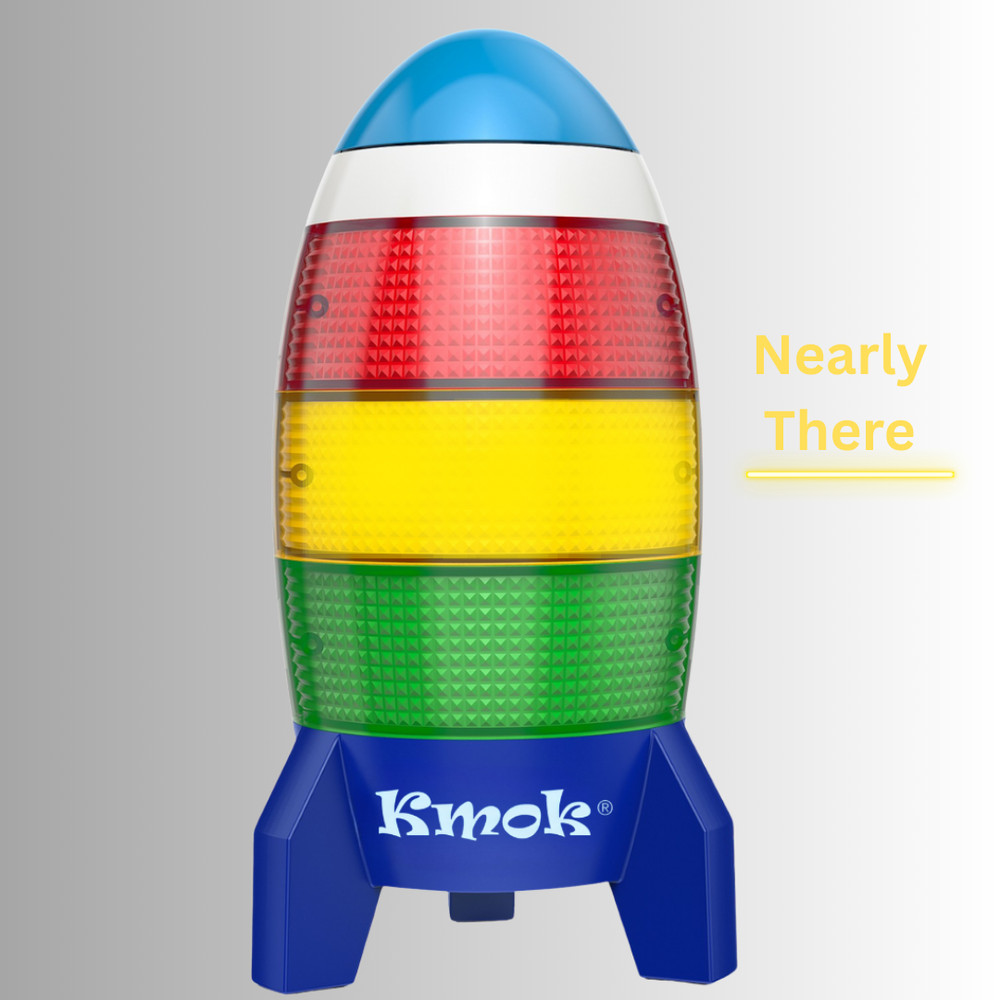 Rocket Countdown Timer for Kids – 24H Visual Alarm with Lights & Memory