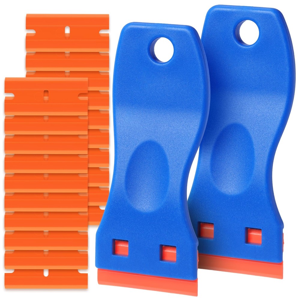 Plastic Razor Blade Scraper Tool with Plastic Blades, Cleaning Scraper Remover